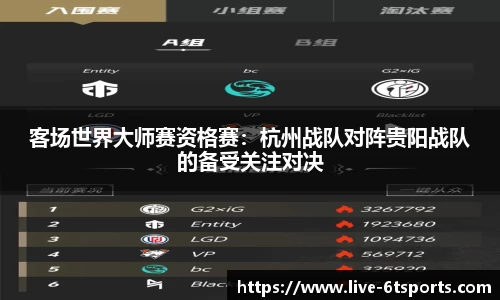 客场世界大师赛资格赛：杭州战队对阵贵阳战队的备受关注对决